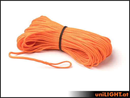 [WINCH-ROPE-15] Windenseil 1.5mm, 280daN Reißkraft, ORANGE, 30m, einseitig gespleißt
