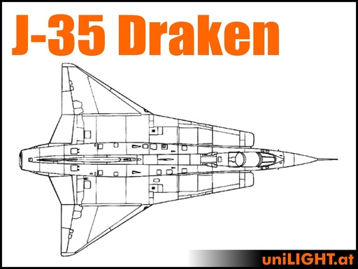 [BND-Draken-5-PRO] Saab J-35 Draken (1:5, 1.9m, PRO)