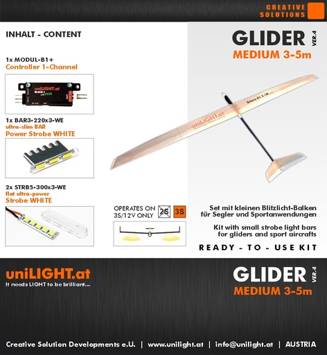 [SET-GLIDER-M4] GLIDER-Medium Beleuchtungsset Gen.4
