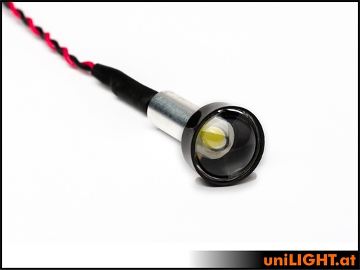 [SPOTE-025x2-WE] 13mm Alu ECO-Scheinwerfer, 2.5Wx2